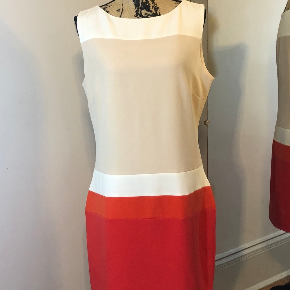 Sharagano Midi Sheath Sleeveless Dress